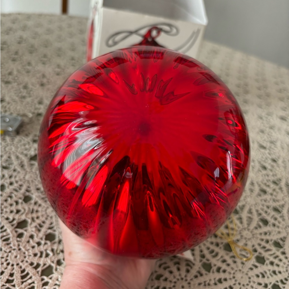 Dept 56 mercury glass 6” or 150mm red ball  ornament ingreat cond! Preloved - Picture 10 of 12